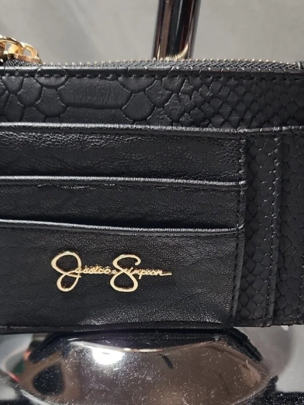 Jessica Simpson Textured Black Card Holder